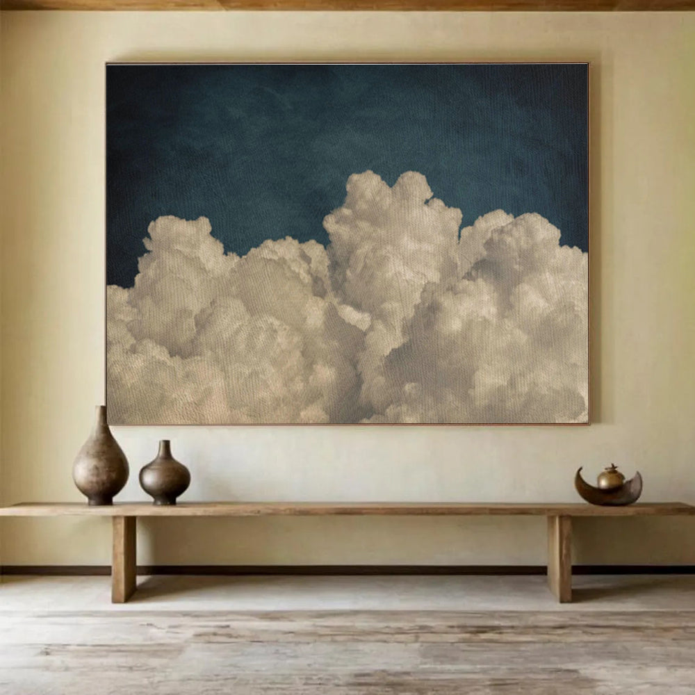 Custom-Made Vertical Farm Large Abstract Hand Painting