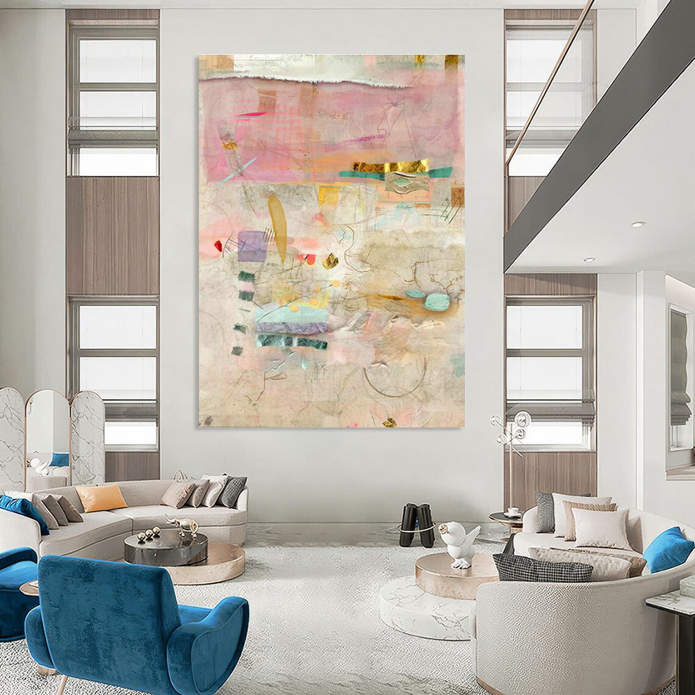 Extra Wide Custom Handmade Abstract Painting for Urban Beekeeping Hubs  DLZ0084