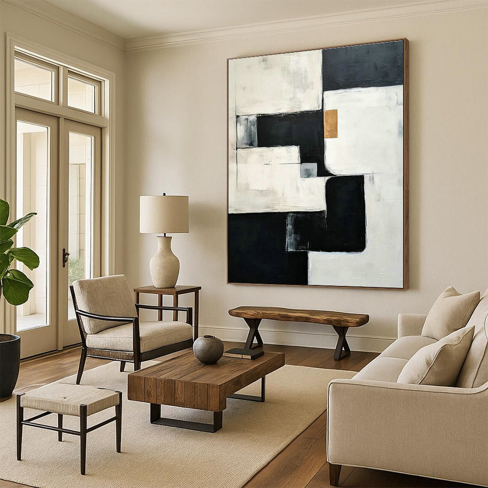 Large-Scale Custom Hand-Painted Abstract Painting - Exclusive Art Decoration for Living Rooms  DLZ0118