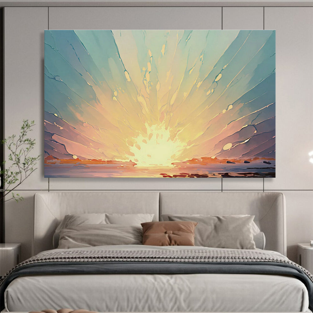Large-Size Custom Hand-Painted Abstract Painting for Urban Vertical Farming LED Lighting R & D Center DLZ3049