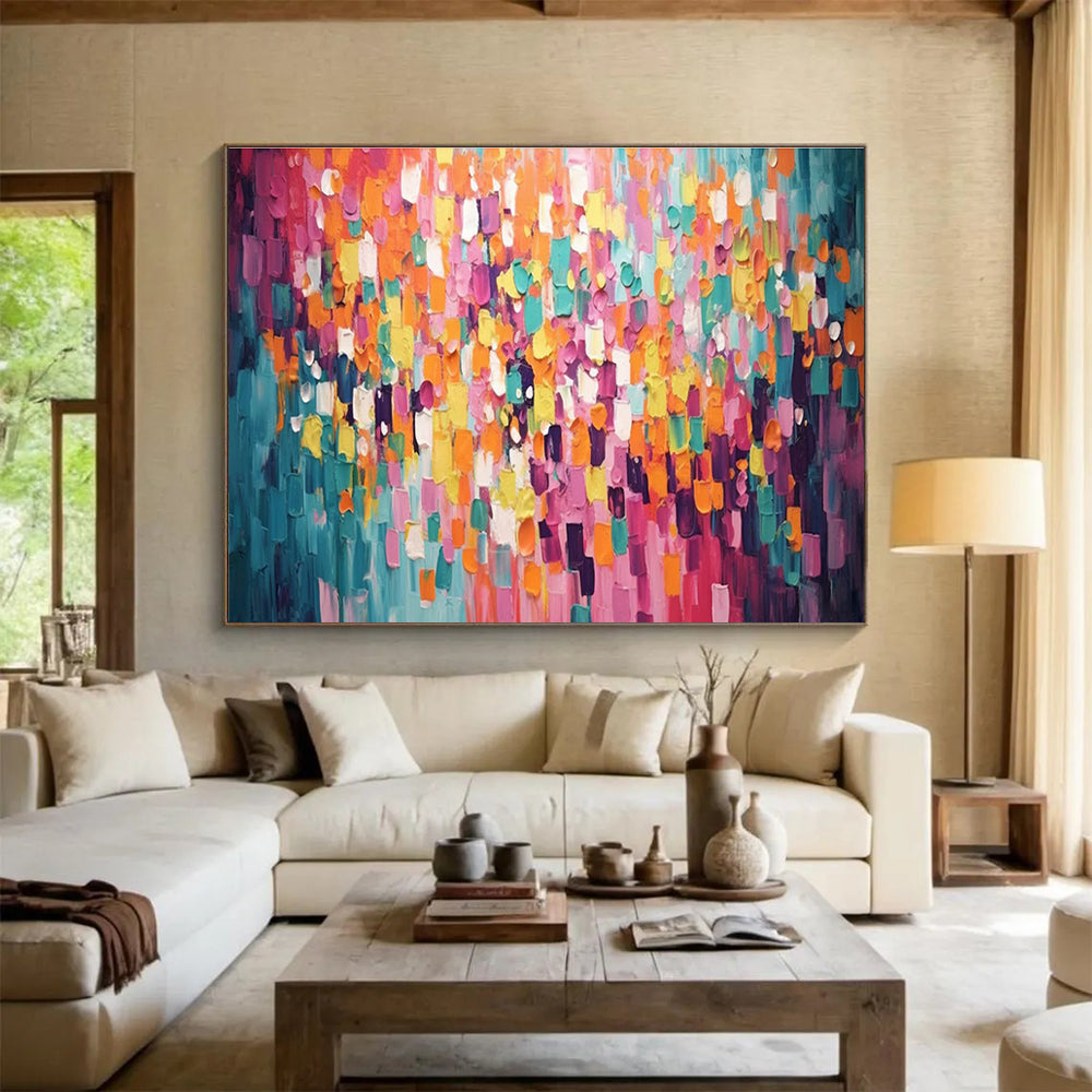 Big Custom Hand-Painted Abstract Wall Art for Office Spaces DLZ3252
