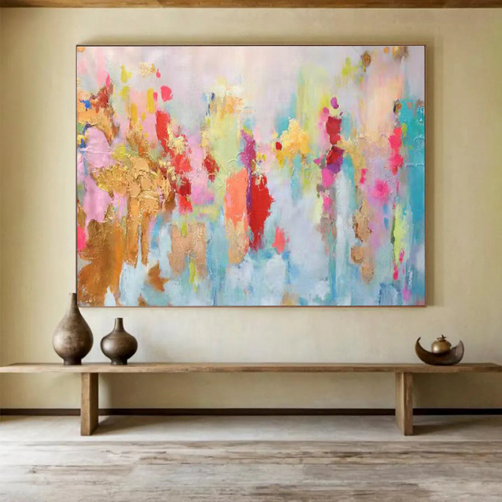 Customized Large Abstract Hand Painting for Subterranean Geothermal Power Plant Turbine Hall DLZ3027