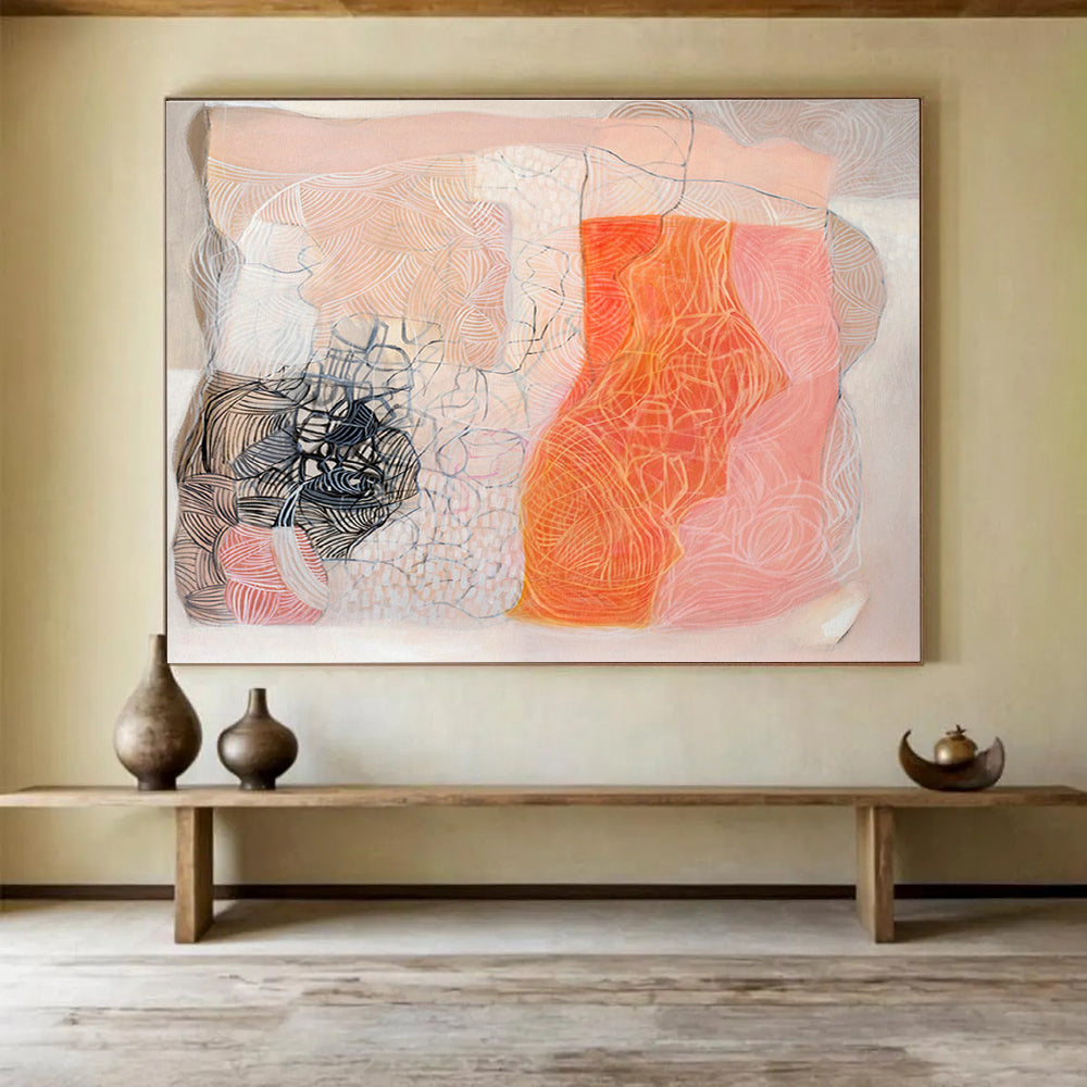 High-Saturation Custom Hand-Painted Color Block Abstract for Kids' Creative Zones