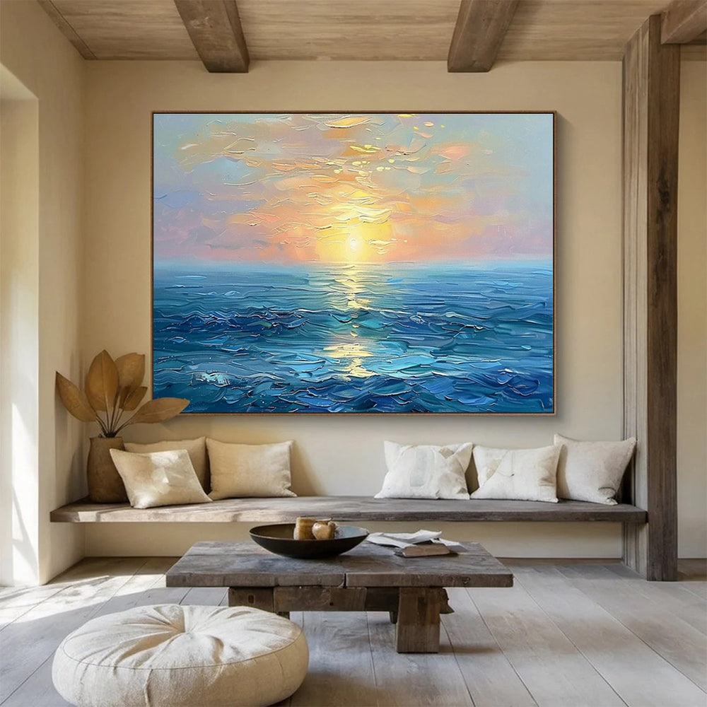 Customized Large Abstract Hand Painting for Underwater Noise Barrier Design and Testing Facility DLZ3151