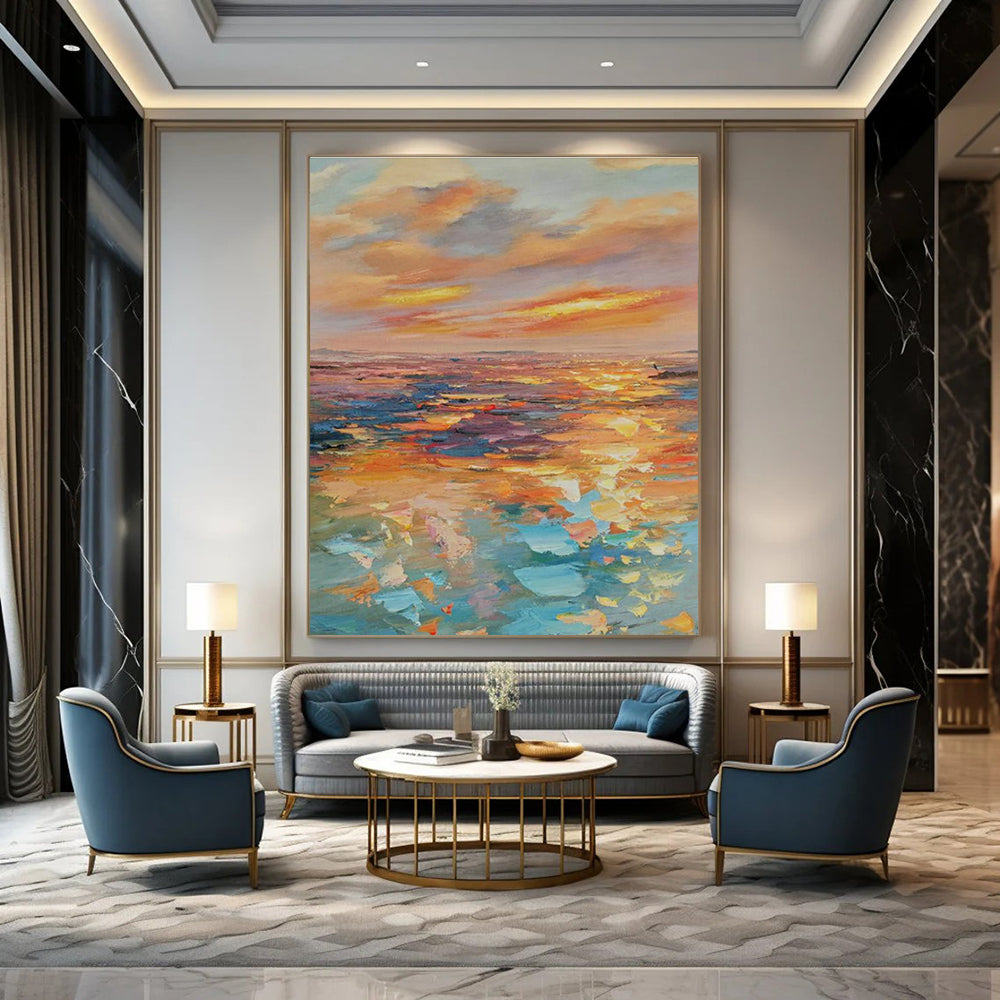 Grandiose Custom Hand-Painted Abstract Canvas - Baroque Opulence for Opera Theaters’ Stage Backdrops  DLZ0340