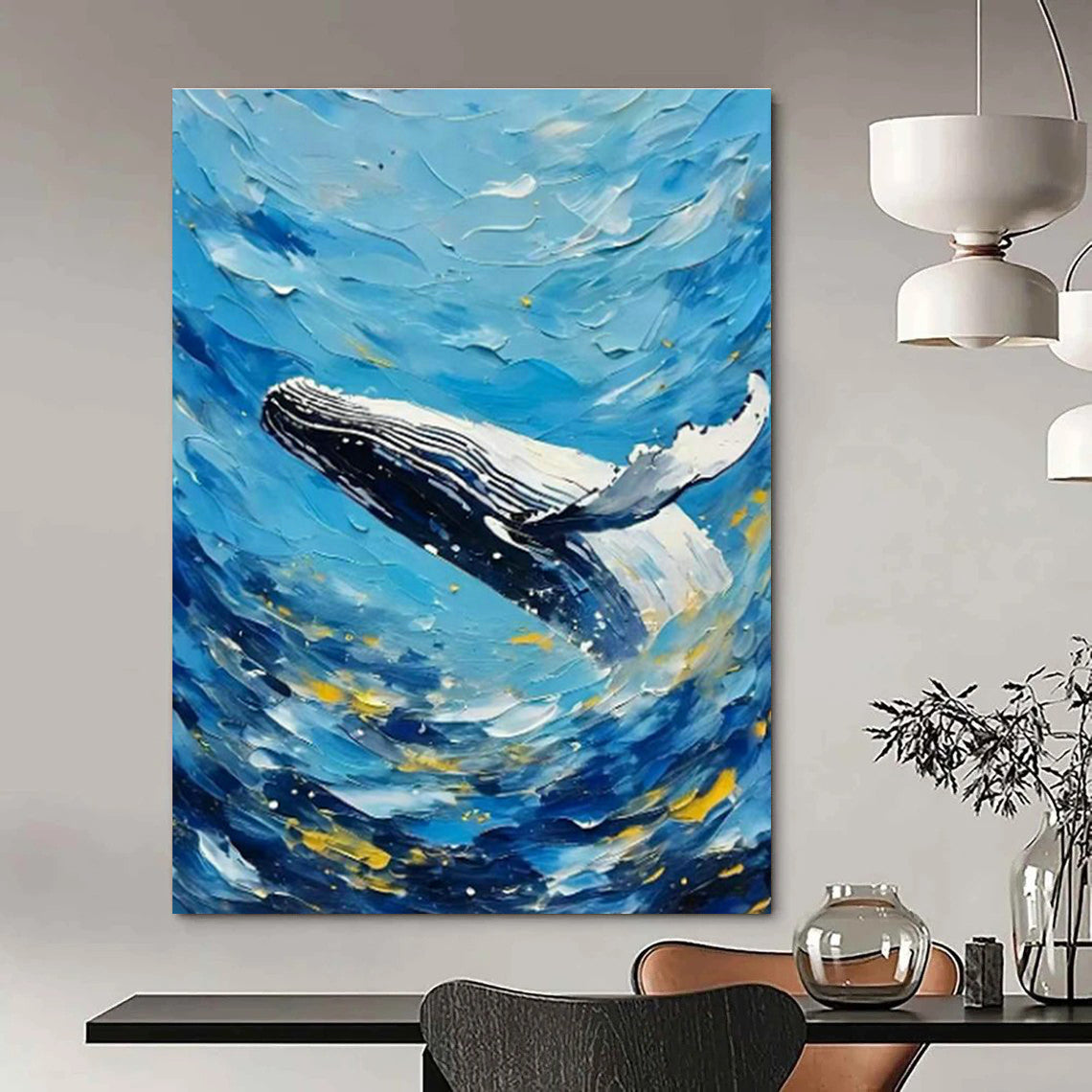 Enormous Custom Hand-Painted Abstract Painting - Artistic Flair for Millinery Fashion Shows  DLZ0292