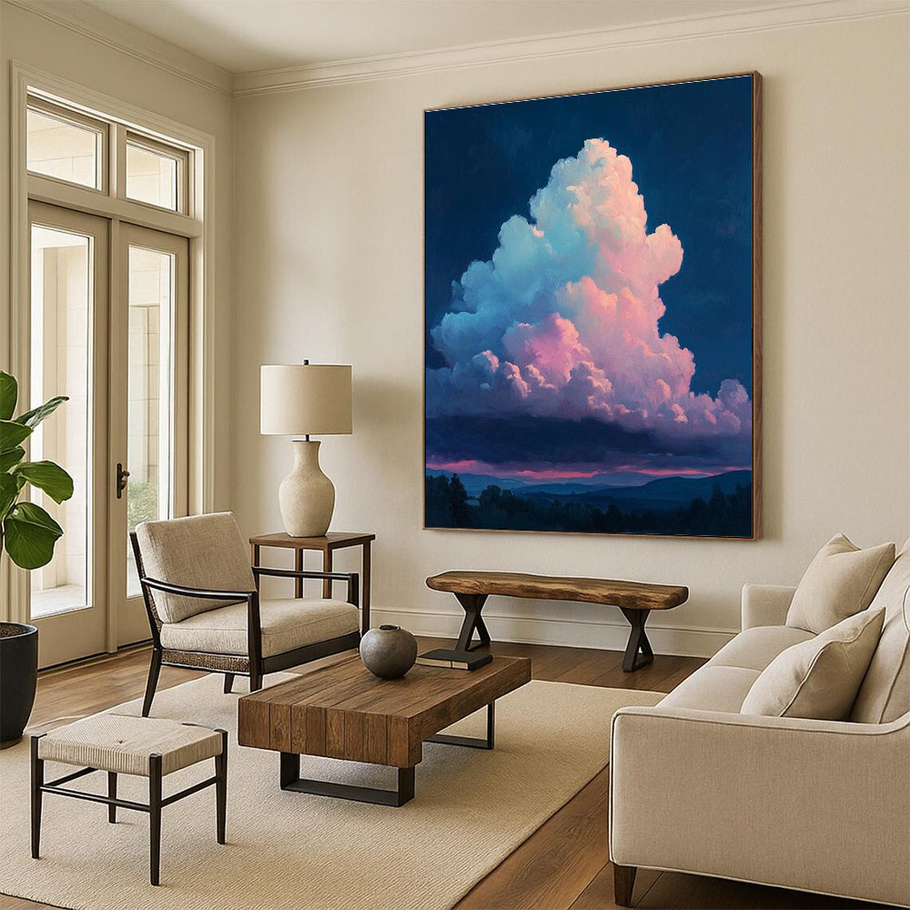 Blue Pink Purple Cloud Abstract Painting ADGE009