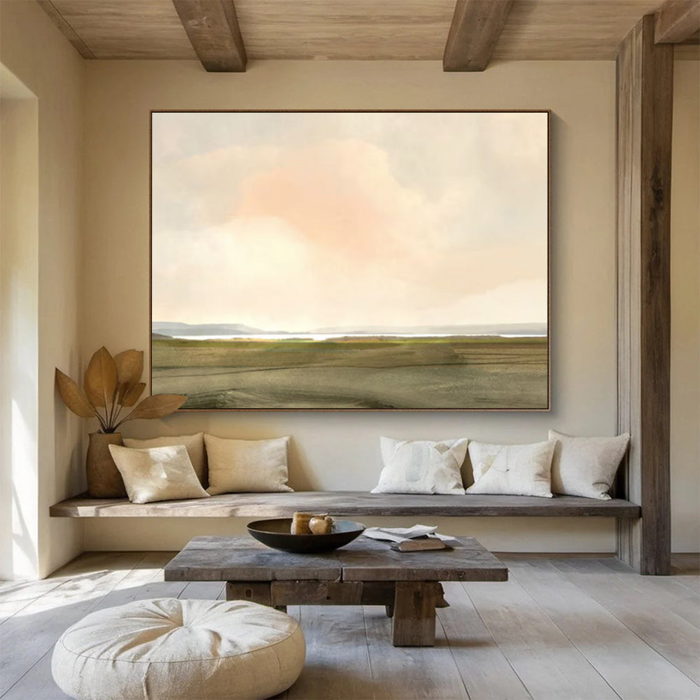 Open - sky Landscape Abstract Painting with Subtle Color Gradients THY121