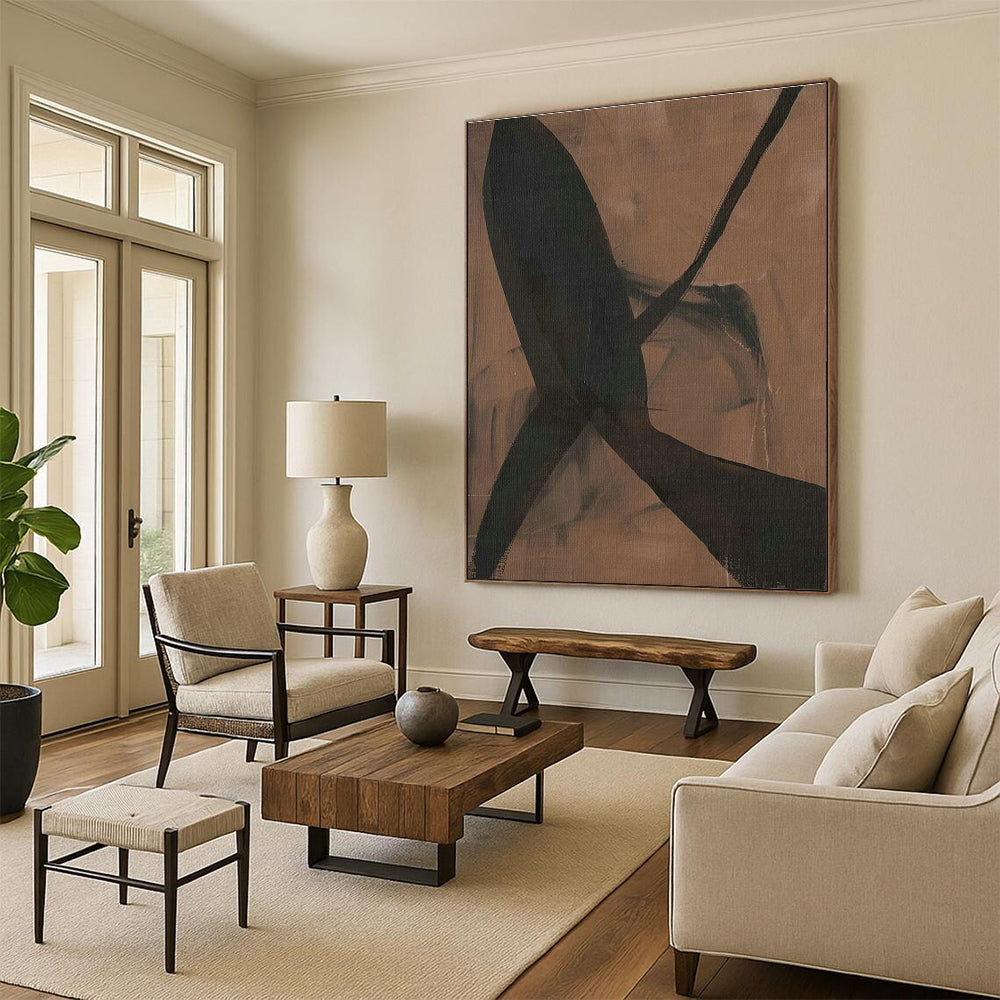 Ample - Sized Custom Hand - Painted Abstracts for Cottage Comfort DLZ0412