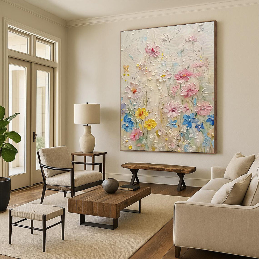 Custom-Made Oversized Hand-Painted Abstract Canvas for Living Room & Bedroom DLZ1007