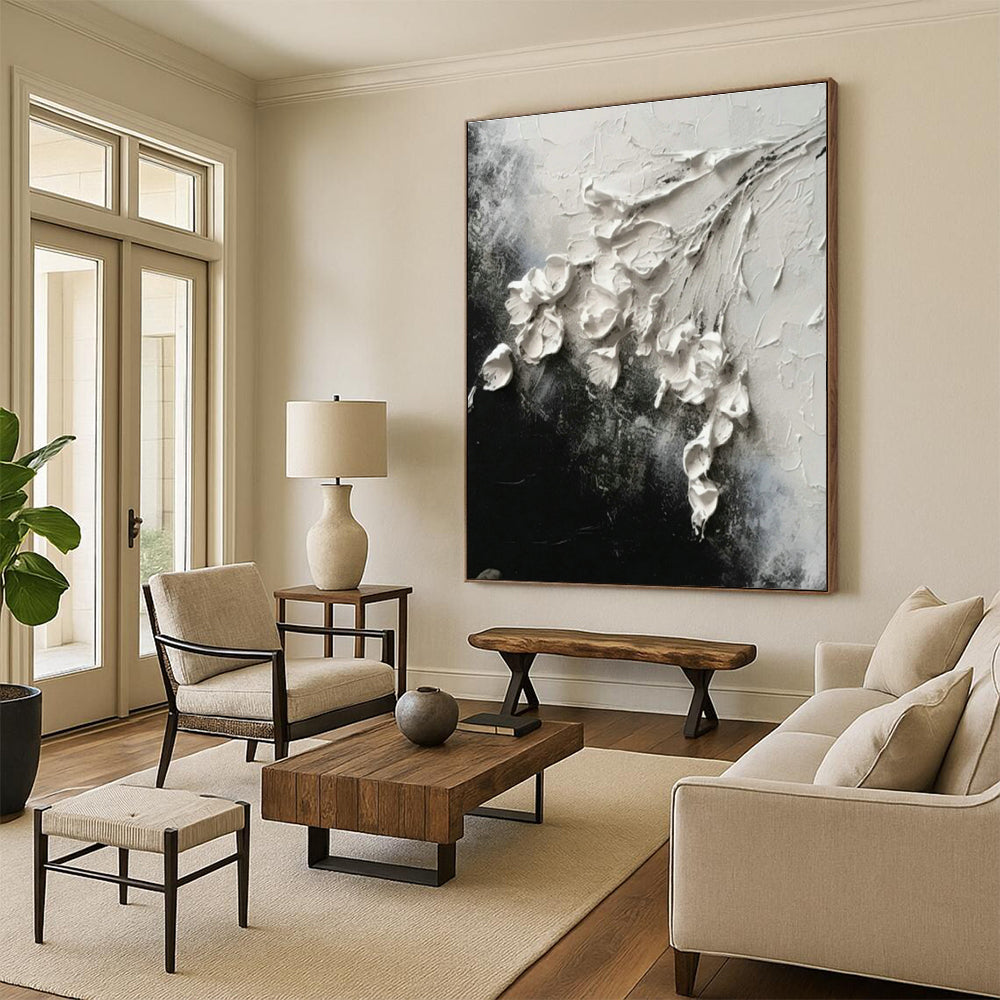 Large Hand - Painted Abstract Canvases for Hallway Staircase Risers & Office Server Room Cable Trays DLZ0906
