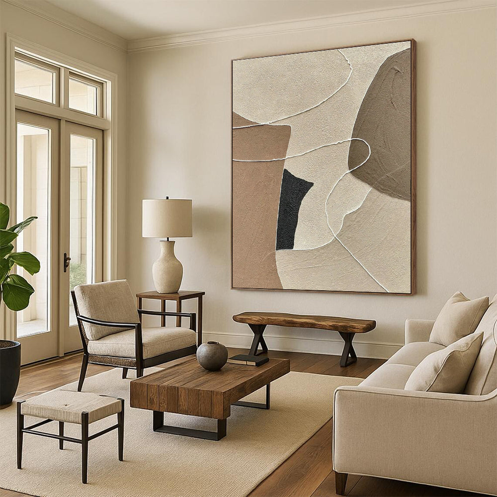 Handmade Extra - Large Abstract Painting for Dining Room & Entryway DLZ1119