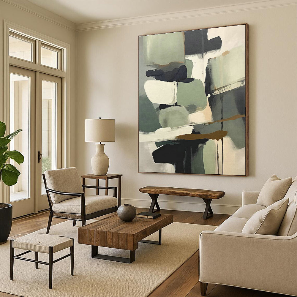 Customizable Handmade Abstract Art for Cottage Living Room and Cottage Hallway DLZ1628
