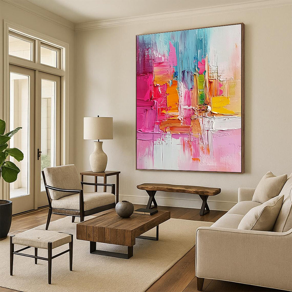 Colorful Textured Abstract Painting with Lively Palette GER519