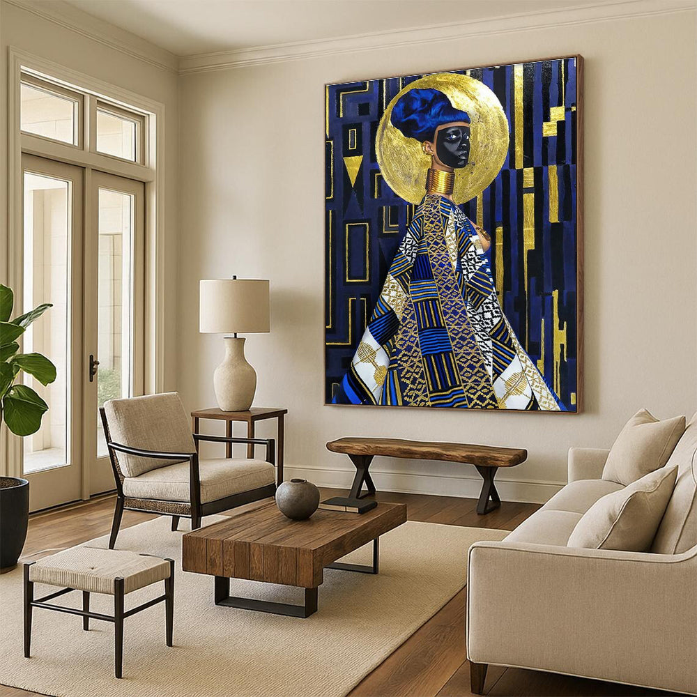 Custom Hand-Painted Abstract Canvas for Hallway & Cottage Office DLZ2324