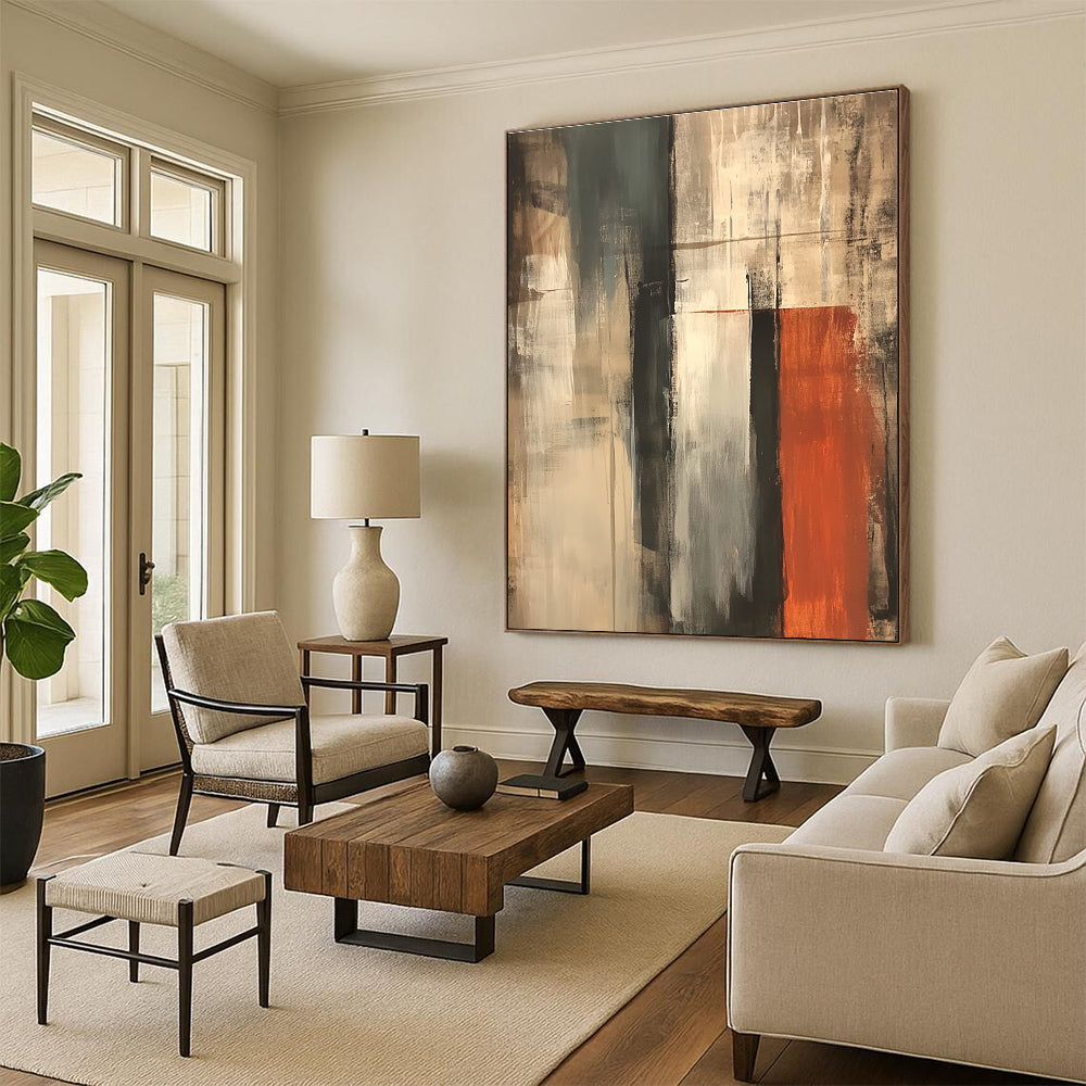Multi - Toned Urban Abstract Painting with Industrial Vibes GER229