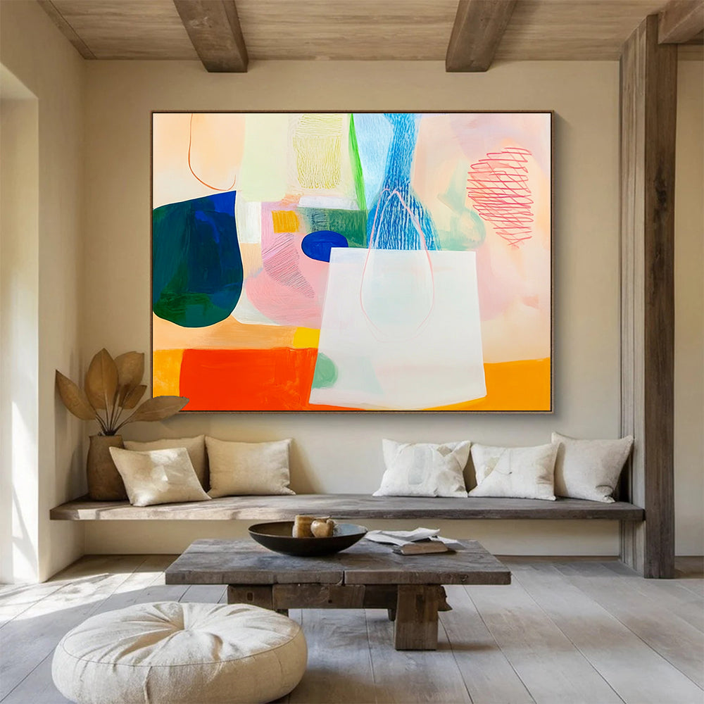 Pastel - Toned Abstract Composition Painting DYP109