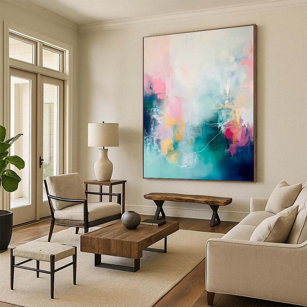 Humongous Custom-Sized Hand Painted Abstract Artwork for Entryway & Office DLZ2082