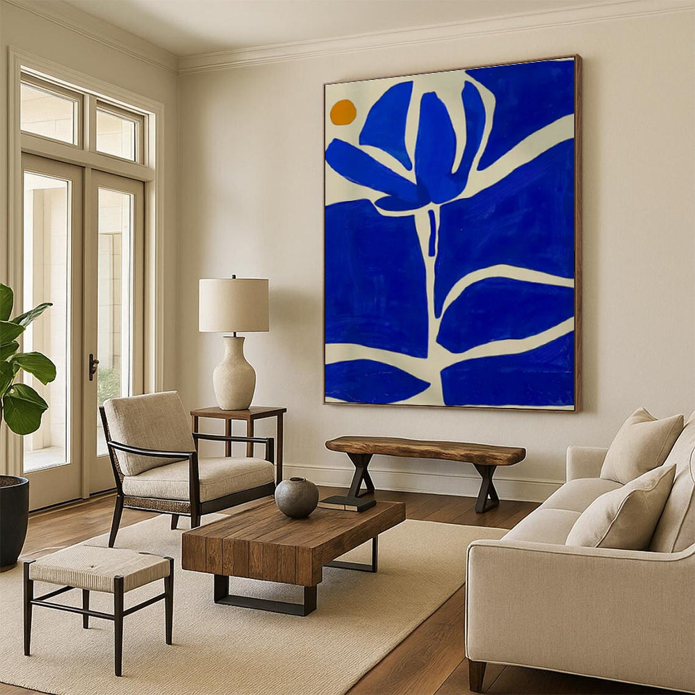 Large Customizable Hand-Painted Abstract Canvas for Living Room Bookshelf Wall and Entryway Key Drop Zone DLZ1846