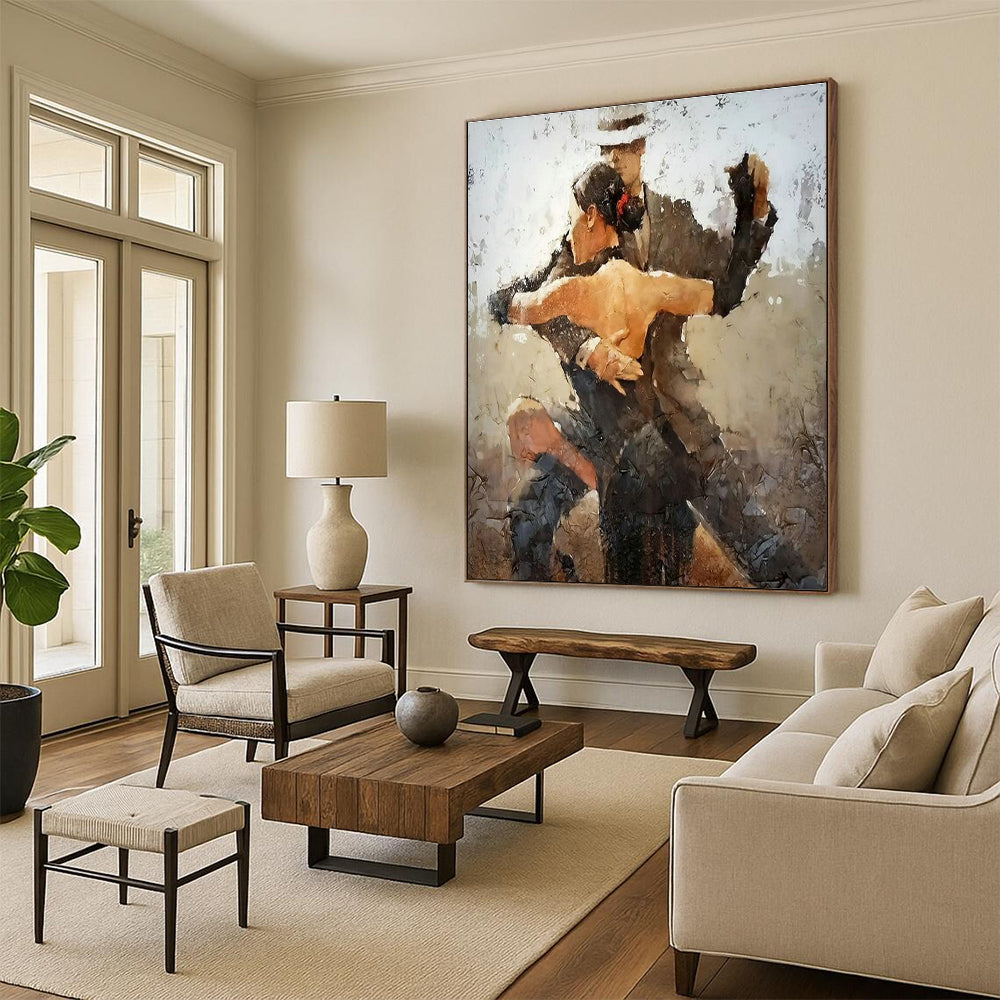 Handmade Abstract Canvas for Cottage Entryway & Living Room DLZ2336