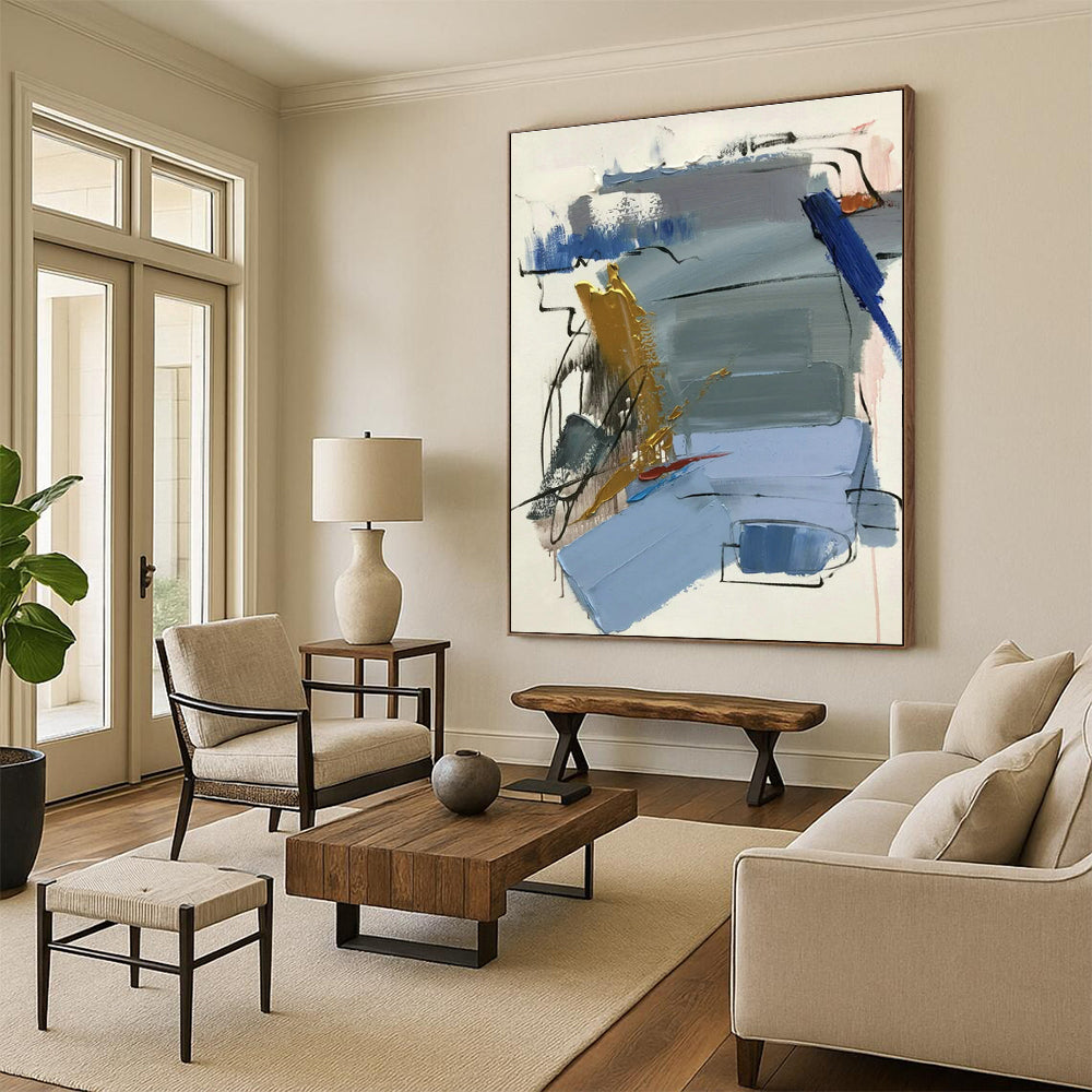 Hand-Crafted Abstract Wall Decor for Cottage Living Room Bookcase Wall and Office Credenza Wall DLZ1686