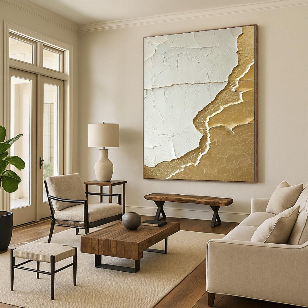 Bespoke Extra Large Hand-Painted Abstract Painting for Dining Room & Entryway DLZ0993