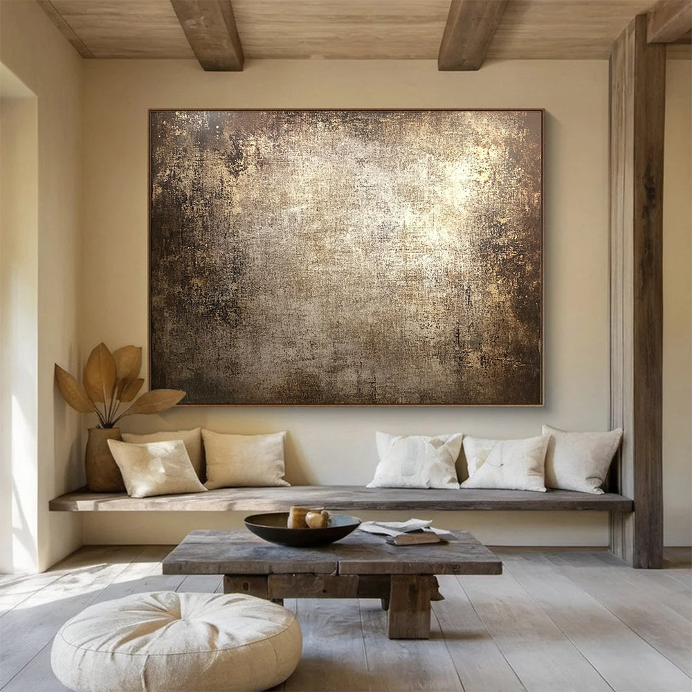 Brown Vintage Textured Abstract Painting DYP072