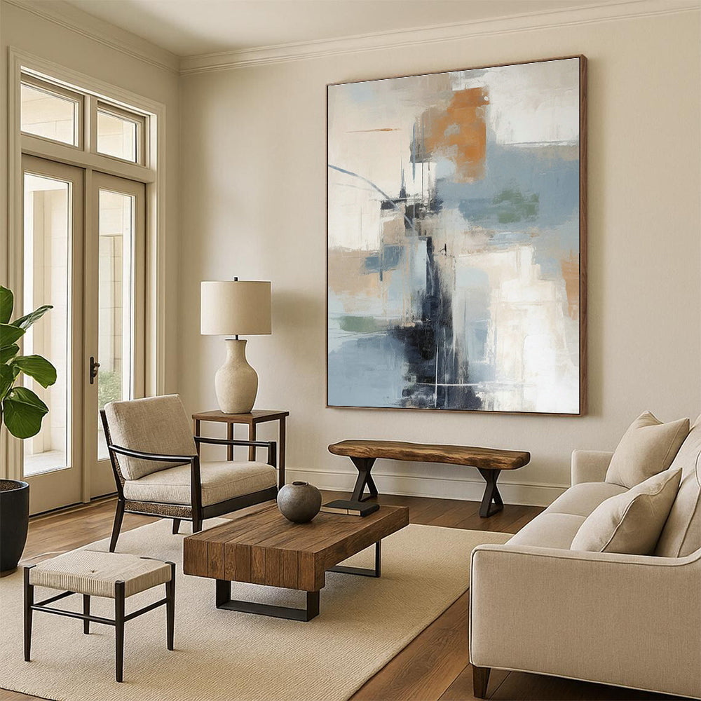 Vastly Extended Bespoke Abstract Canvas for Dining Room & Entryway DLZ1261
