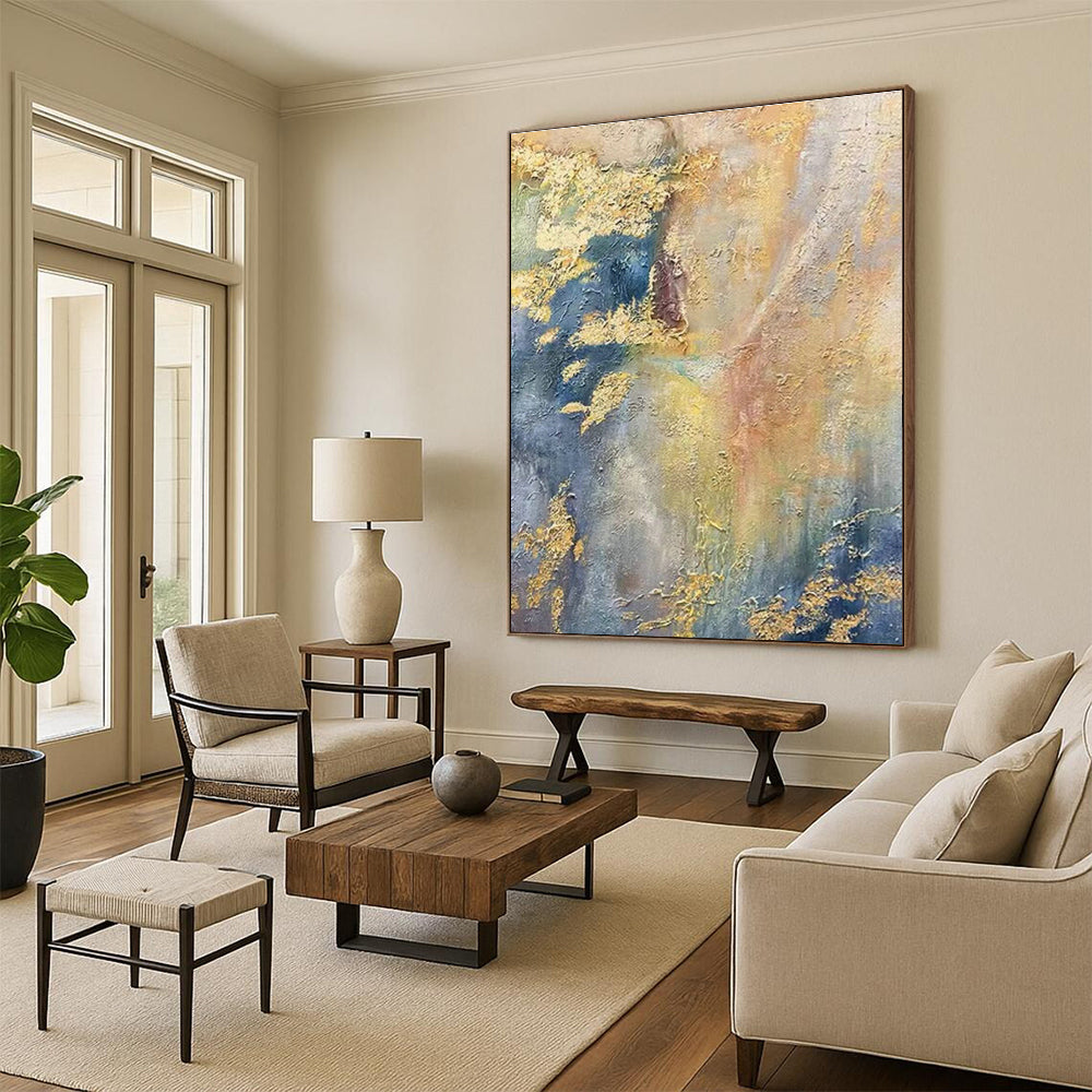 Large - Scale Hand - Painted Abstracts for Hallway Vaulted Ceiling Beam Connections & Cottage Outdoor Kitchen Countertop Edges DLZ0921