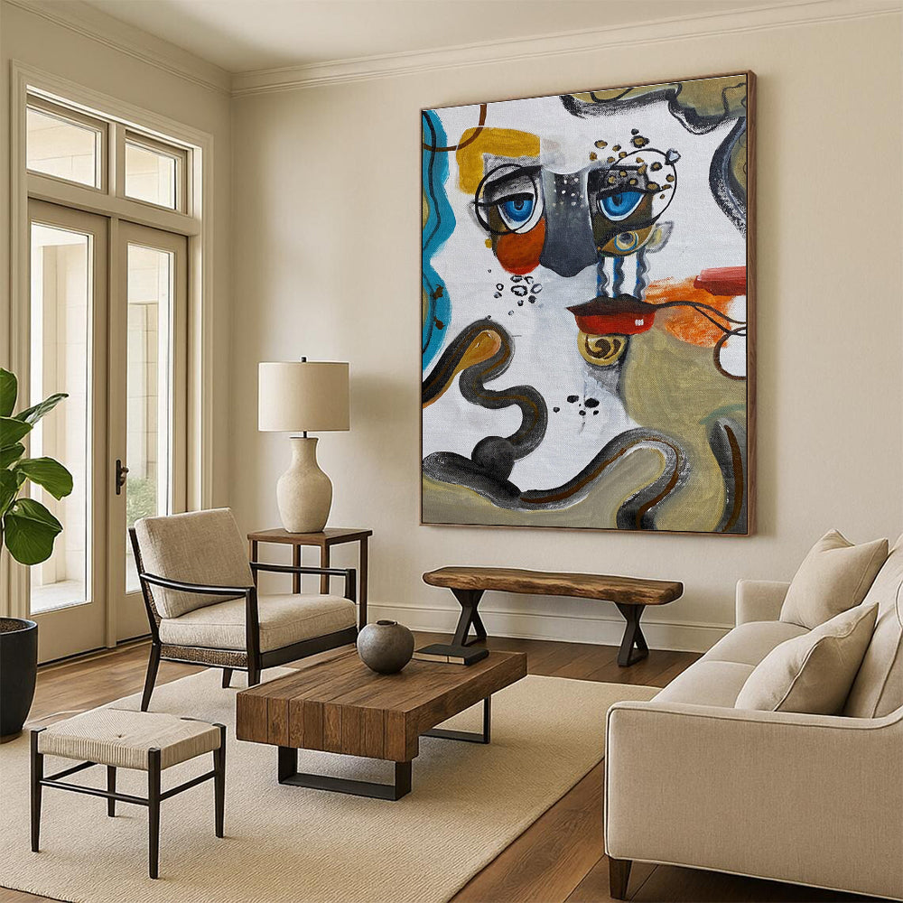 Abstract Face Composition Painting with Eclectic Elements ADGE466