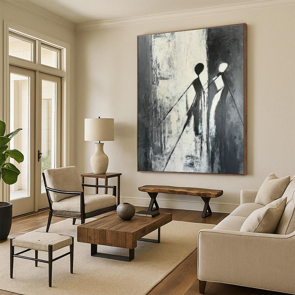 Oversized Hand - Painted Abstract Canvases for Dining Room and Office DLZ0628