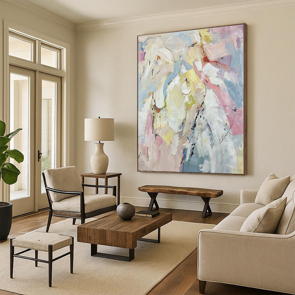 Oversized Abstract Hand - Painted Murals for Cottage Dining Room & Hallway DLZ0554