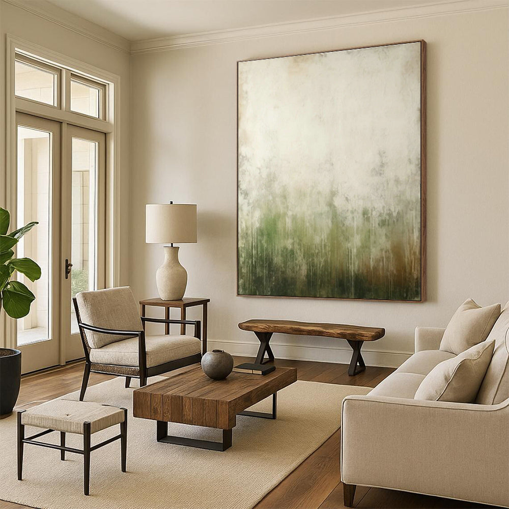 Custom Abstract Murals for Cottage Bedroom Window Treatments & Office Cubicle Divider Screens DLZ0847