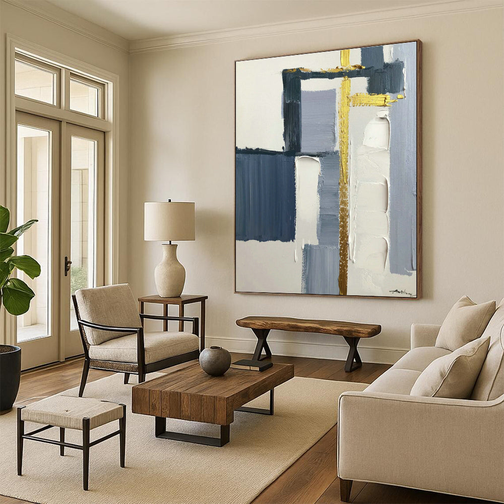 Oversized Hand - Painted Abstract Art for Living Room Open - Shelf Kitchenettes & Cottage Outdoor Showers DLZ0825