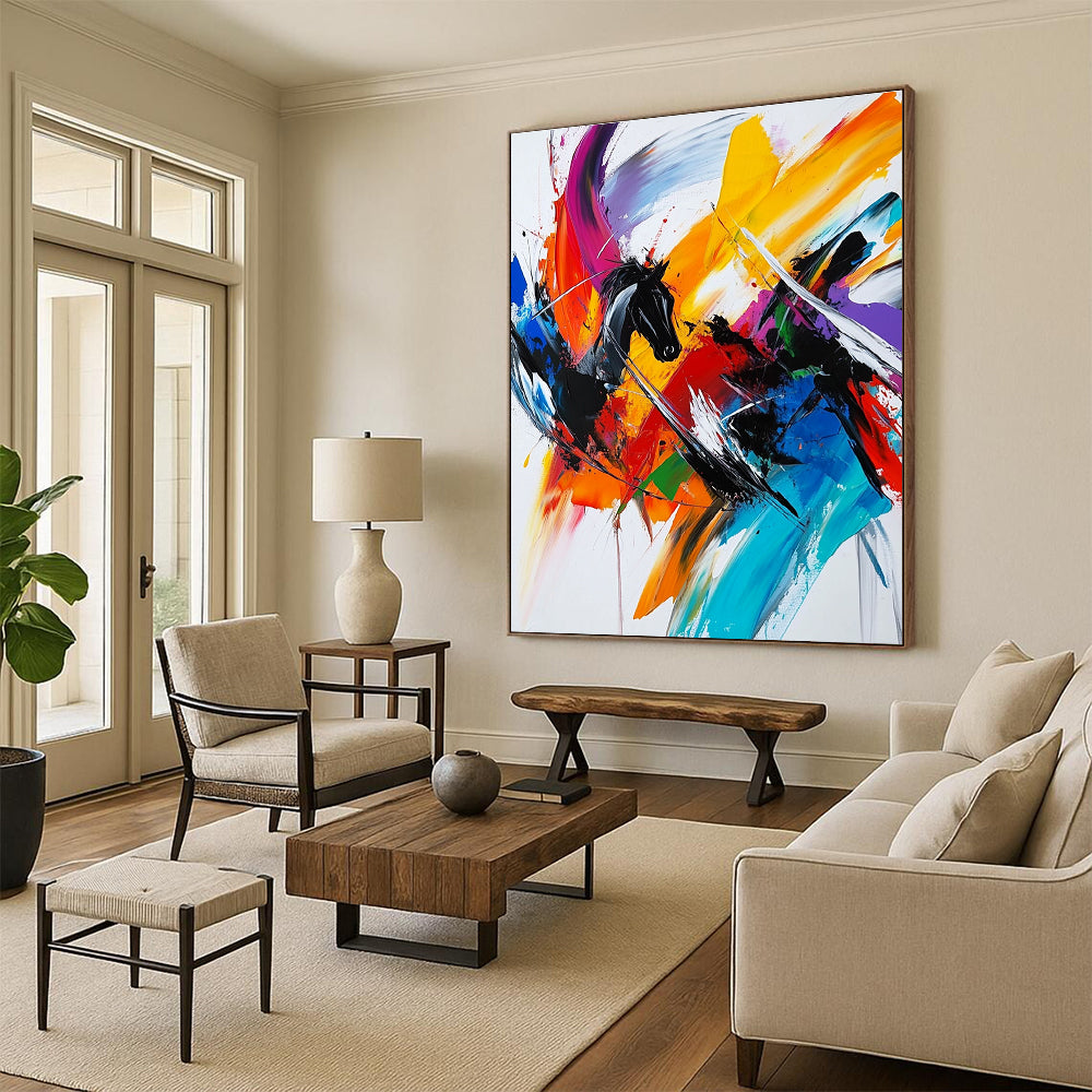 Horse Abstract Painting with Vivid Colors GER718