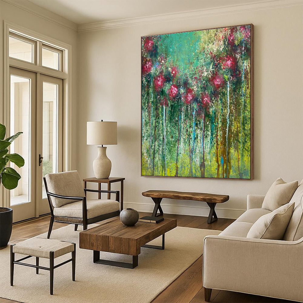 Vibrant Floral - Tree Abstract Painting with Bold Colors ADGE456