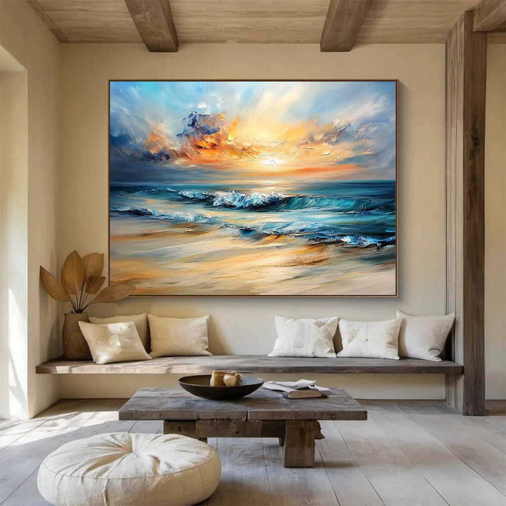 Sunset Beach Abstract - Realistic Impressionist Abstract Painting DYP007