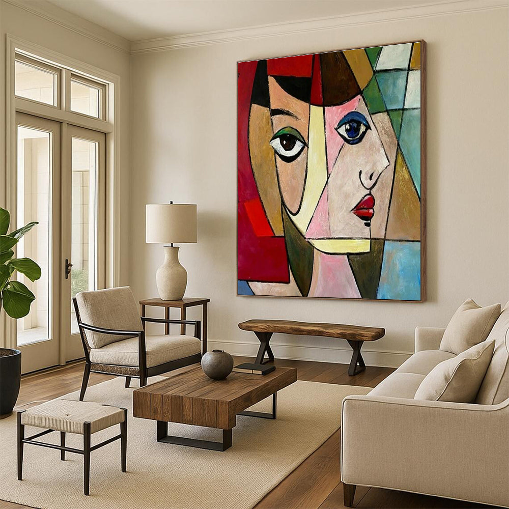 Hand - Painted Oversized Abstract Wall Collage for Dining Room & Entryway DLZ1414