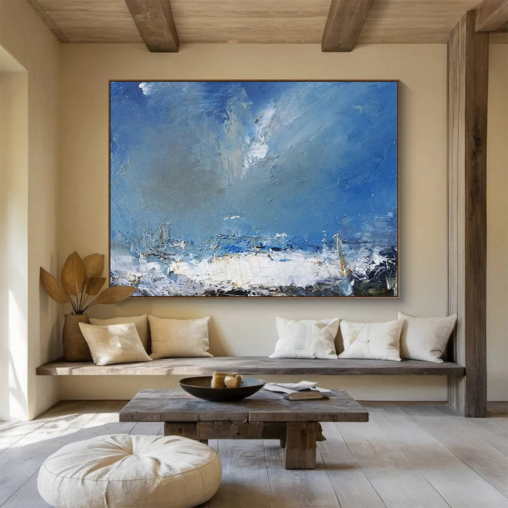 Blue Toned Sea Sky Abstract Painting THY030