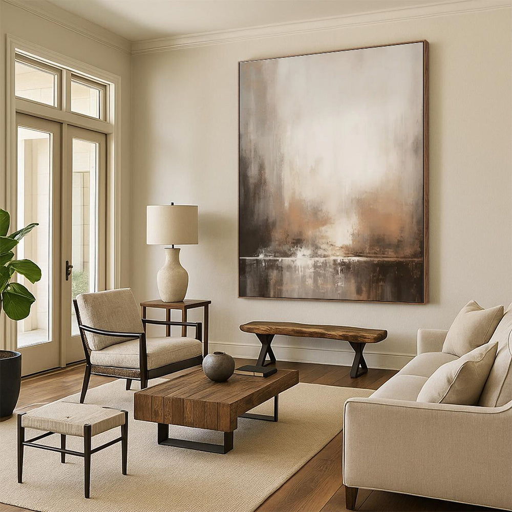 Misty Abstract Landscape Painting with Warm Undertones ADGE455