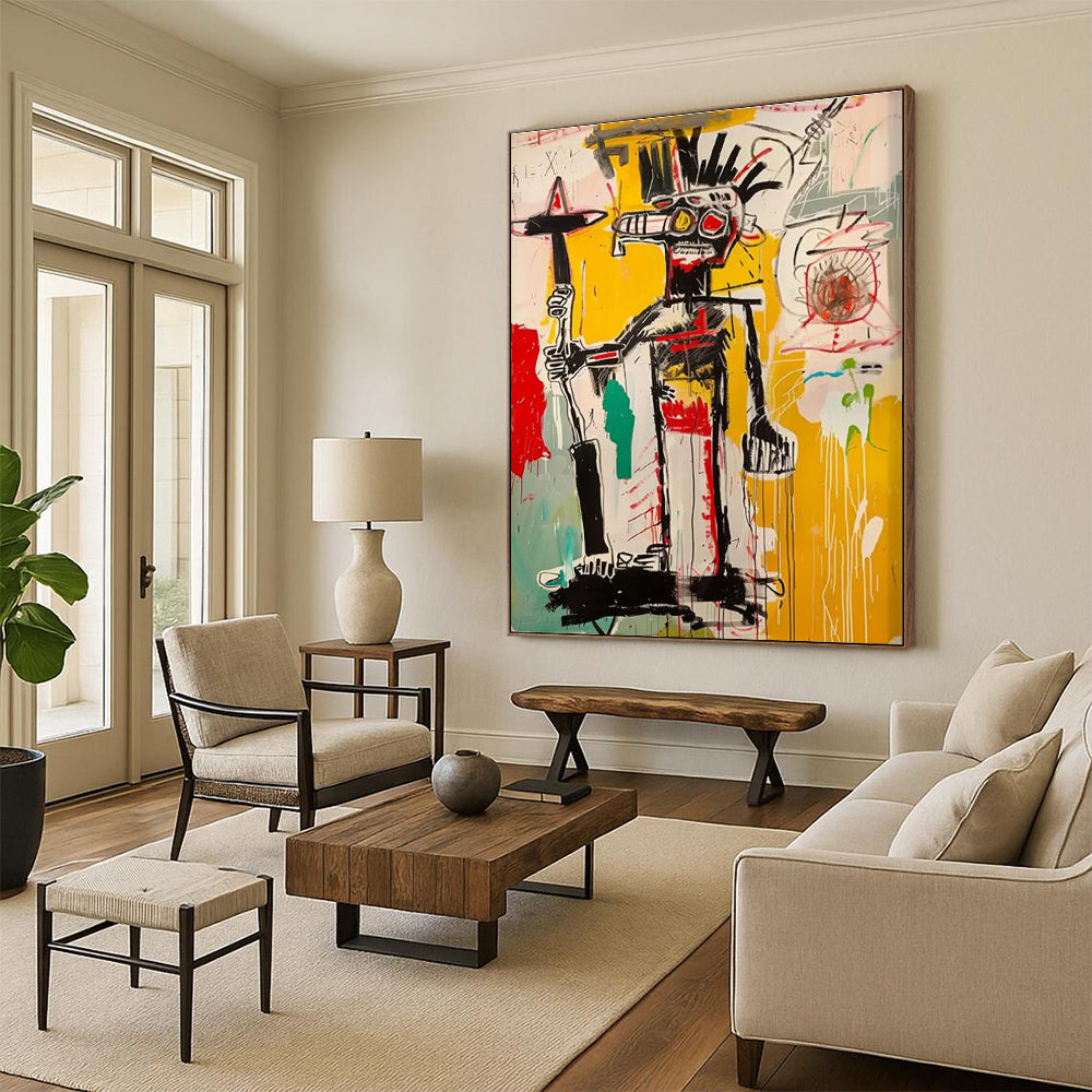Tribal - Inspired Figure with Bold Lines Abstract Painting ADGE103