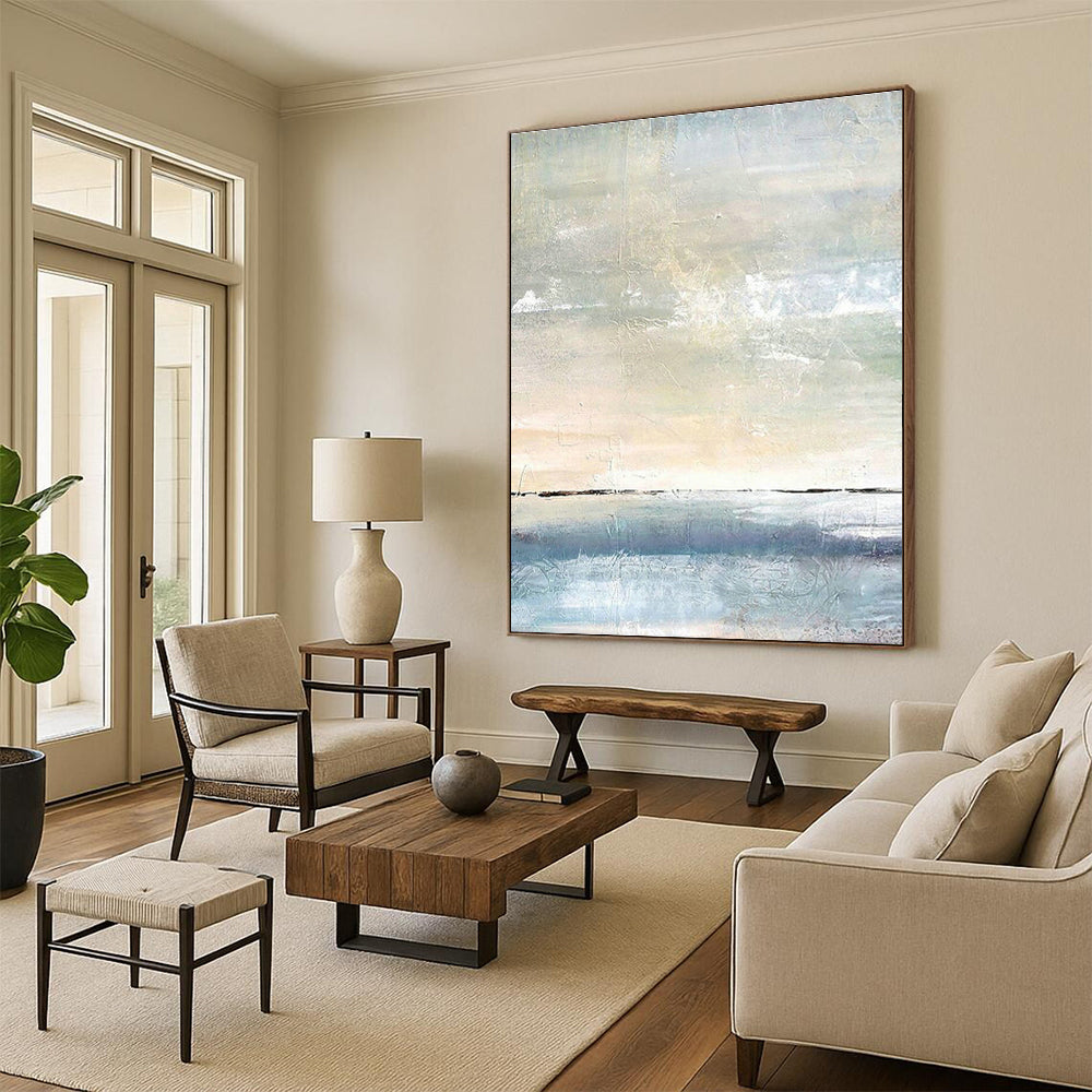 Oversized Hand - Painted Abstract Canvases for Bedroom Walk - in Closet Islands & Dining Room Server Carts DLZ0868