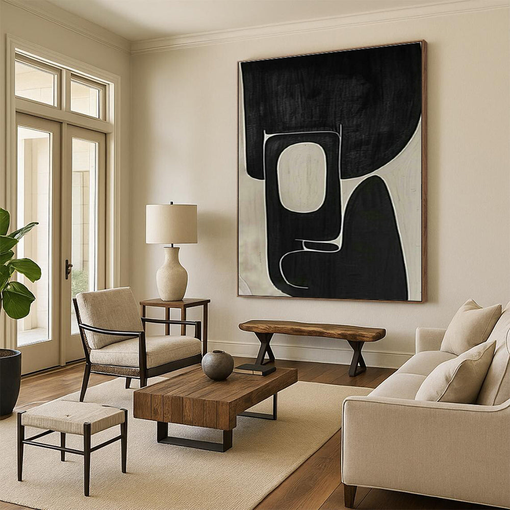 Oversized Custom Hand-Painted Abstract Art for Cottage Hallway Umbrella Stand Interior and Office Printer Station Wall DLZ1976