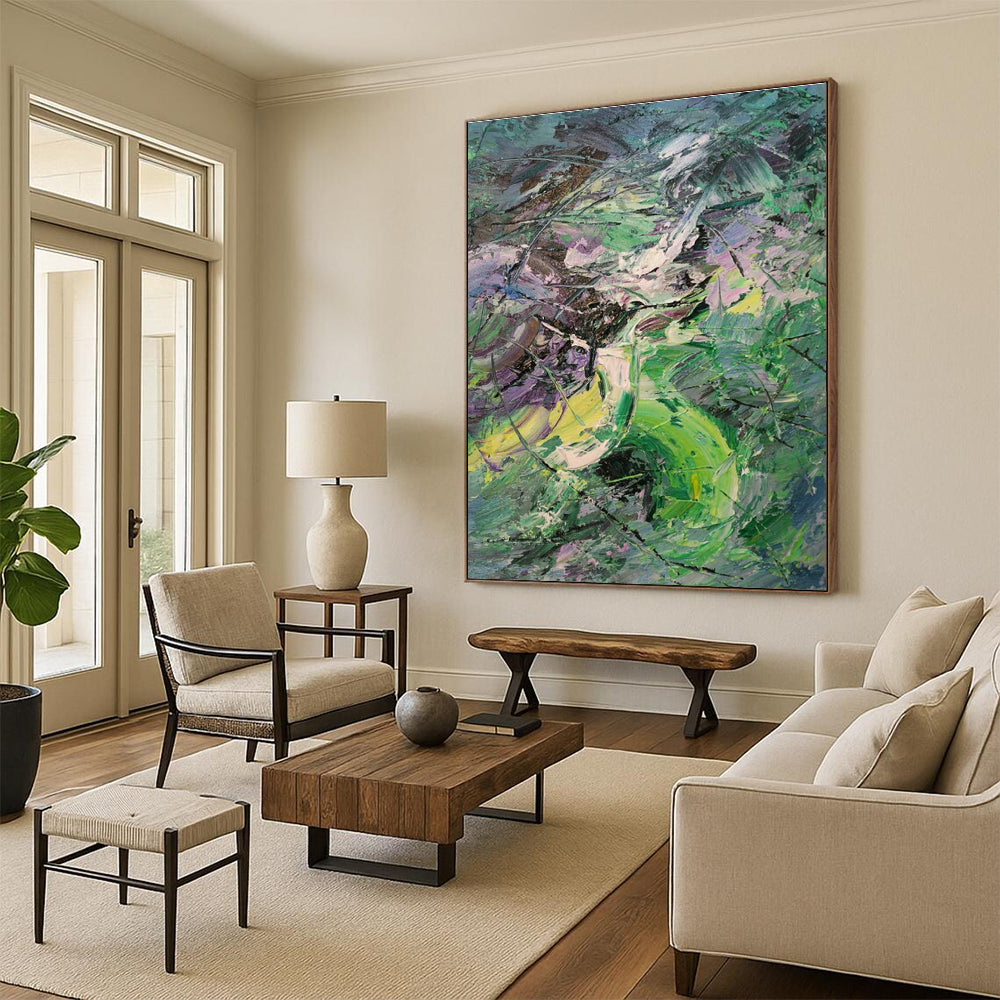 Custom Abstract Hand - Painted Canvases for Office and Cottage Living Room DLZ0543