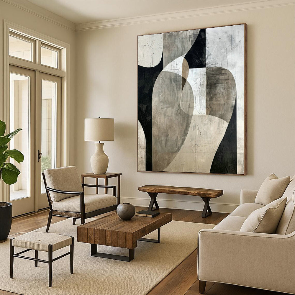 Handmade Grand - Sized Abstract Canvas for Cottage Living Room & Bedroom DLZ1319