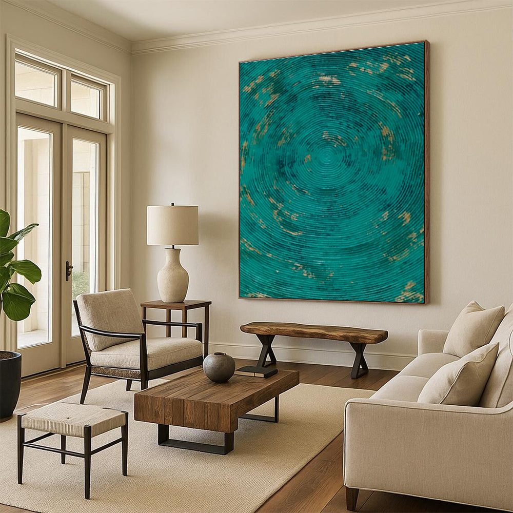 Custom Hand-Painted Abstract Canvas for Bedroom Window Blind Wall & Living Room Curtain Rod Wall DLZ1794