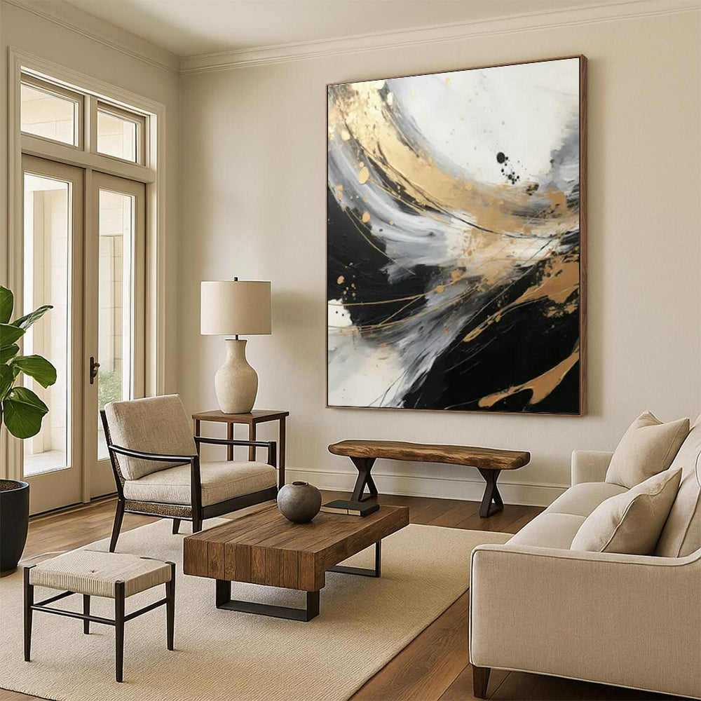 Large Custom Handmade Abstract Wall Art for Cottage Dining Room Serving Cart Wall and Entryway Umbrella Stand Wall DLZ1732