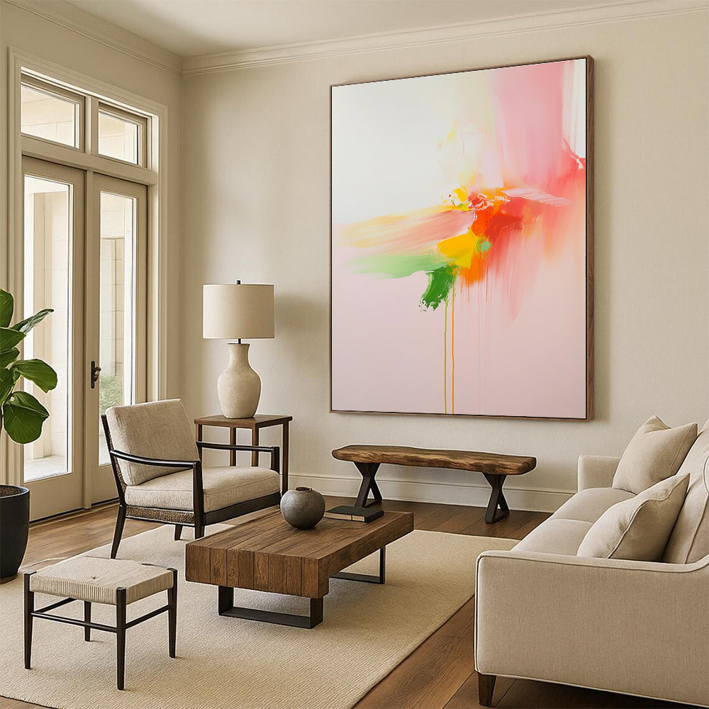 Pastel Color Burst Abstract Painting with Soft Dramatics GER146