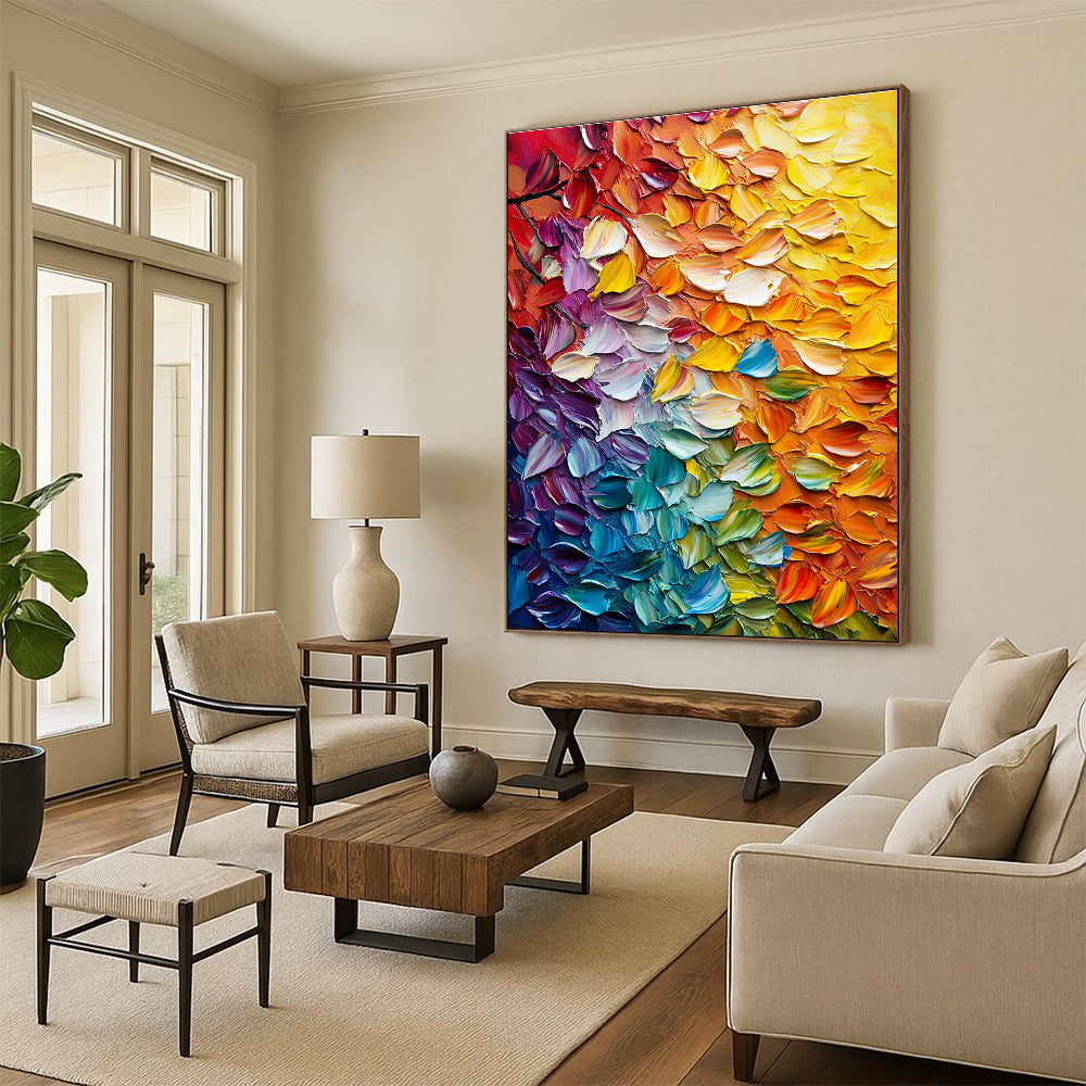 Colorful Textured Leaves Abstract Painting GER833