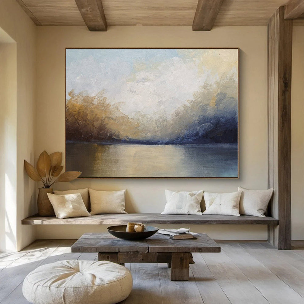 Serene Lake Landscape Abstract Painting THY009
